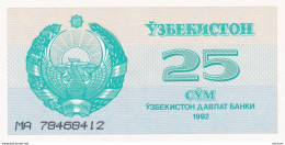 Billet Neuf  Ouzbékistan 1992 - 25 Cym - Ouzbékistan