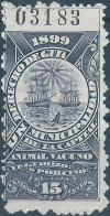 ARGENTINA,1899 Revenue Stamp Taxe Fiscal, RIGHT OF GUIDE MUNICIPALITY OF THE CAPITAL Animals Bovine Or PIG - Autres & Non Classés