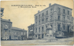 Cpa ST MARTIN DE VALAMAS 07 - Hôtel De Ville Et Monument Aux Morts - Saint Martin De Valamas