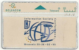 TELECARTE  BELGACOM PUBLICITE INFORMATION SOCIETY BRUSSELS 25/26 FEVRIER 1995 - Werbung