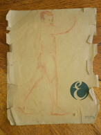 Dessin Sanguine - Homme Nue Le Poing Serré, Réalisation Anonyme De Belle Qualité - Drawings