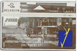 TELECARTE  BELGACOM PUBLICITE    " J'AVAIS 20 ANS EN 45 " 1994 - Werbung
