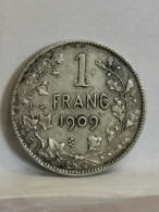 1 FRANC ARGENT 1909 LEOPOLD II TYPE VINCOTTE BELGIQUE / BELGIUM SILVER - 1 Frank