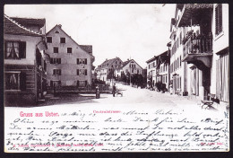 1903 Gelaufene AK: Gruss Aus Uster. Mit Stempel LÖWEN APOTHEKE. Centralstrasse - Uster