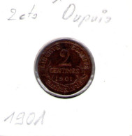 France. 2 Centimes Daniel Dupuis 1901 - 2 Centimes