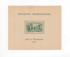 !!! GUINEE : BLOC FEUILLET N° 1 EXPOSITION INTERNATIONALE - ARTS & TECHNIQUES 1937 NEUF ** - Nuovi