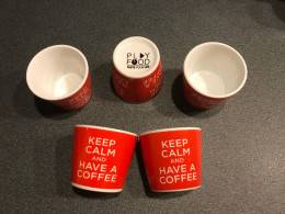 TAZZINE KEEP CALM CERAMICA HAVE A COFFEE ROSSO SET 5 PEZZI - Non Classés