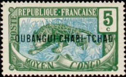 OUBANGUI CHARI  - Leopard (Panthera Pardus) - Unused Stamps