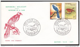 Madagascar - Michel N° 496 Et 497 Oblitéré 12/08/1963 - FDC - Premier Jour - Oiseaux - Madagascar (1960-...)