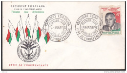 Madagascar - Michel N° 465 Oblitéré 20/07/1960 - FDC - Premier Jour - Président Tsiranana Pere De L'indépendance - Madagascar (1960-...)