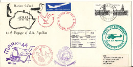 South Africa Paquebot Cover Cape Town Posted At Sea 5-10-1987 M.V. S.A. Agulhas 50 Voyage With A Lot Of Postmarks - Lettres & Documents