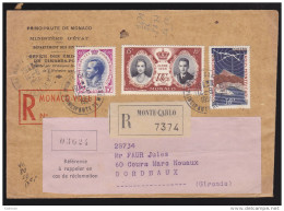 Monaco - Sur Enveloppe Recommandée Ministere D'etat - Dallay N° 399 + 445 + 500 Obl. 1956 - Postmarks