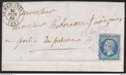 France - LaC N°22 Obl. 1863 La Magistere 2156 Petit Chiffre Du Gros Chiffre Pour Port De Pascau - Krieg 1870