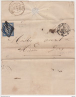 France - LsC N° 4 Foncé Obl. 1851 Plaisance Du Gers Pour Mirande (indice 15) - 1849-1850 Ceres