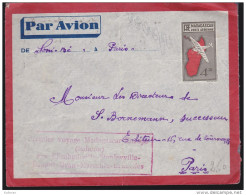 Madagascar - Entier Postal Type Du N° PA 8 Oblitéré - 1936 Cachet 1er Voyage Madagascar / Europe (Sabena) ... - Lettres & Documents