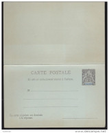Diégo Suarez - Entier Postal Carte Réponse Neuf Du Timbre Type Yvert N° 42 - Ungebraucht