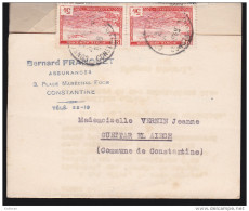 Algérie - Paire Du PA N° 1 Oblitéré Sur Lettre - Airmail