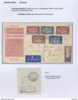 Israel - RARE Voyagé FDC En Recommandé Par Avion Haifa Pour La Suisse 1948 Cachet D'arrivée - FDC
