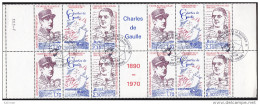 Saint Pierre Et Miquelon Bloc De 4 Vignette Centrale Du N° 532A Oblitérés - Cote +7.9 Euros - Prix De Départ 2,5 Euros - Used Stamps