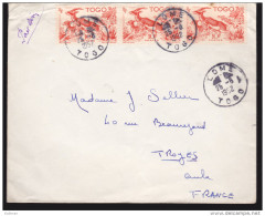 Colombie - Sur Lettre Bande De 3 N° 188 Obl. 1952 - Storia Postale