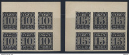 France 1876 Essai De L'Imprimerie Nationale 10cts Et 15cts Noir En Bloc De 6 - Toujours Sans Gomme Cote Maury 3120 Euros - Proofs, Unissued, Experimental Vignettes