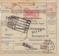 SHIPPING NOTE, SINGER FACTORY- WITTENBERGE TO BUDAPEST, 1930, GERMANY - Europa