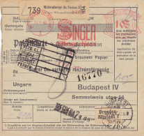 SHIPPING NOTE, SINGER FACTORY- WITTENBERGE TO BUDAPEST, 1930, GERMANY - Europe