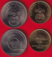 Cape Verde Set Of 2 Coins: 1 - 10 Escudos 1985 Km#23;24 "Independence" UNC - Cape Verde