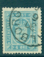 Dänemark 1879 Dienst 4 Ø Hellblau Gez. 14 X 13 1/2 Mi 5Y A A Gestempelt - Oficiales