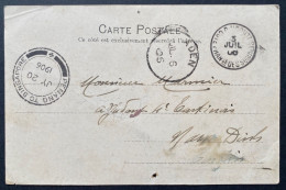 Cotes Des SOMALIS 1906 Carte Postale De DJIBOUTI N°57 10c Oblitéré Dateur De DJIBOUTI Pour Le TONKIN à Nam Dinh Rare - Covers & Documents