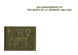 GUYANA 1993 Mi BL 295 ESSAI JOHN F. KENNEDY, CHURCHILL, MLK, LINCOLN GOLD FOIL MINT MINIATURE SHEET ** - Sir Winston Churchill