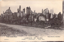 BELGIQUE - YPRES - MILITARIA - Grand'Place - 1914 1915 - Carte Postale Ancienne - Andere & Zonder Classificatie