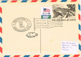 50255. Entero Postal WASHINGTON (Smithsonian Sta) 1973. Centenary APOLLO, Space - 1961-80