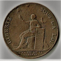 FRANCE / MONNERON DE DEUX SOLS / AN III DE LA LIBERTE/ ETAT TTB + / 31 Mm / 18.19 G - Autres & Non Classés