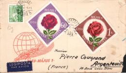 HONGRIE AFFRANCHISSEMENT COMPOSE SUR LETTRE POUR LA FRANCE 1959 - Cartas & Documentos