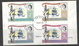 Cover Circulated Tristan Da Cunha 1966 First Day Cover 150th Anniversary Of Garrison At Tristan - Militaria