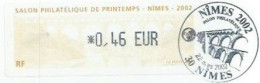 LISA - 2002 -  Nimes Salon De Printemps  ( 0,46 € Enveloppe Avec Cachet 1er Jour ) + Recu - 1999-2009 Vignettes Illustrées