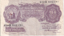 BILLETE DE REINO UNIDO DE 10 SHILLINGS DE LOS AÑOS 1940-1948  (BANKNOTE) - 10 Shillings