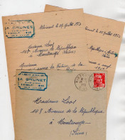 TB 4249 - 1950 - LAC - Enveloppe,Lettre & Facture - Mr A. BRUNET Ets De Plomberie à RIBECOURT Pour Mme LOOS à MONTROUGE - 1921-1960: Période Moderne