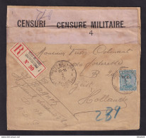 Enveloppe Recommandée TP Albert PMB (gratté) 1917 Vers ZEIST NL - Franchise De Port + 25 C De Recommandation - Autres & Non Classés