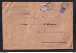 Archive Du Consul Belge à MELBOURNE - TARIF 1 F 15 Sur Enveloppe 7 Ports TP Albert  Ste Adresse 1917 - Autres & Non Classés