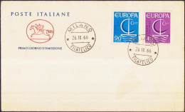 Europa CEPT 1966 Italie - Italy - Italien FDC1 Y&T N°955 à 956 - Michel N°1215 à 1216 - 1966