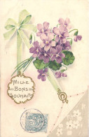 FLEURS - Mille Bon Souhaits - Carte Postale Ancienne - Bloemen