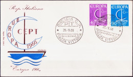 Europa CEPT 1966 Italie - Italy - Italien FDC8 Y&T N°955 à 956 - Michel N°1215 à 1216 - 1966