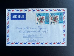 HONG KONG 1968 AIR MAIL LETTER TO AMSTERDAM 14-10-1968 - Storia Postale