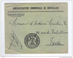 Lettre En Franchise Postale A.R. 1925 -  AdministrationCommunale De BRUXELLES  Vers IXELLES  --  LL140 - Franquicia