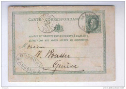 Entier Postal Type TP No 30 ANVERS 1877 Vers GENEVE - Cachet De Passage Double Cercle SUISSE NORD 1   --  LL116 - Transit Offices