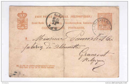 Entier Postal Du Luxembourg 1879 Vers GRAMMONT - TRES RARE Cachet De Transit  SPA  --  LL121 - Officinas De Paso