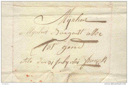 Lettre Précurseur LOOCHRISTI 1821 Vers GAND - RARE PORT PAYE = Franq - Signé Van Wanhuyse  --  KK989 - 1815-1830 (Holländische Periode)