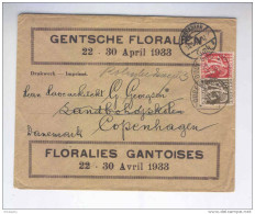 IMPRIME Publicitaire FLORALIES GANTOISES TP Cérès 10 C Et 25 C OUDE GOD 1933 Vers Le DANEMARK  --  KK966 - 1932 Ceres E Mercurio